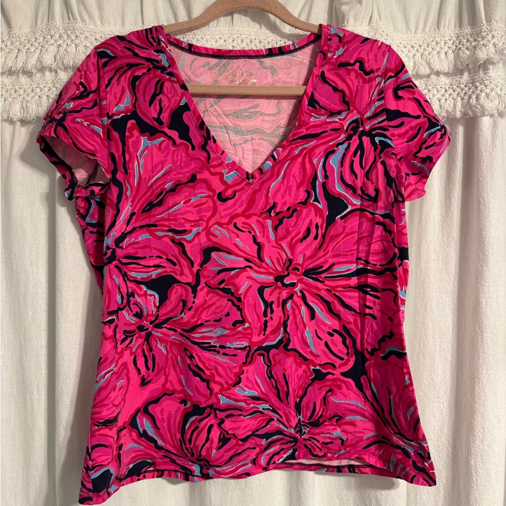 Lily Pulitzer  Pink Floral Women's Top